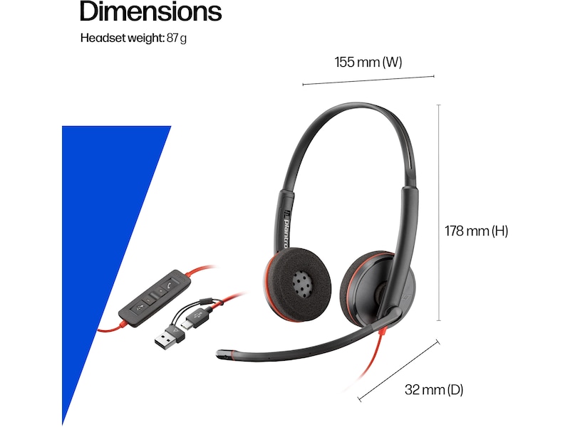 Poly Blackwire MS 3320 USB-C Headset Trådbundet headset