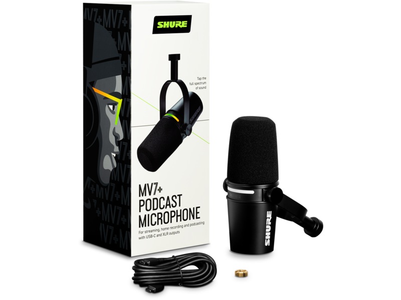 Shure MV7+ Podcast Mikrofon (svart) Mikrofon