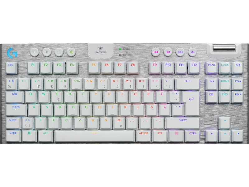 Logitech G915 X Lightspeed TKL Trådlös Gamingtangentbord (vit) Gamingtangentbord