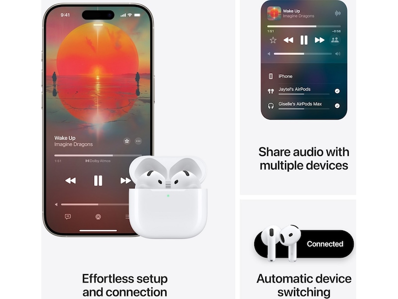 Apple AirPods 4 trådlösa hörlurar, In-ear (vit) In-ear hörlurar