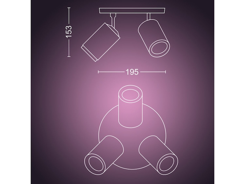 Philips Hue Fugato med 3 spotlights (vit) Taklampa