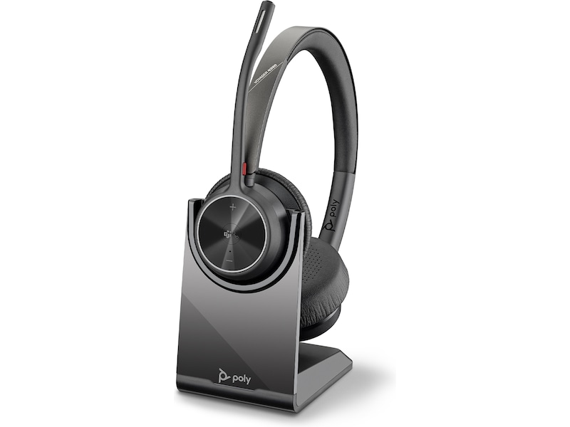 Poly Voyager 4320-M MS USB-C Headset med laddningsställ Trådlöst headset
