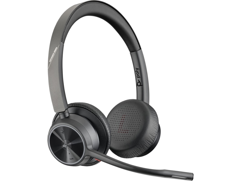 Poly Voyager 4320-M MS USB-C Headset med laddningsställ Trådlöst headset