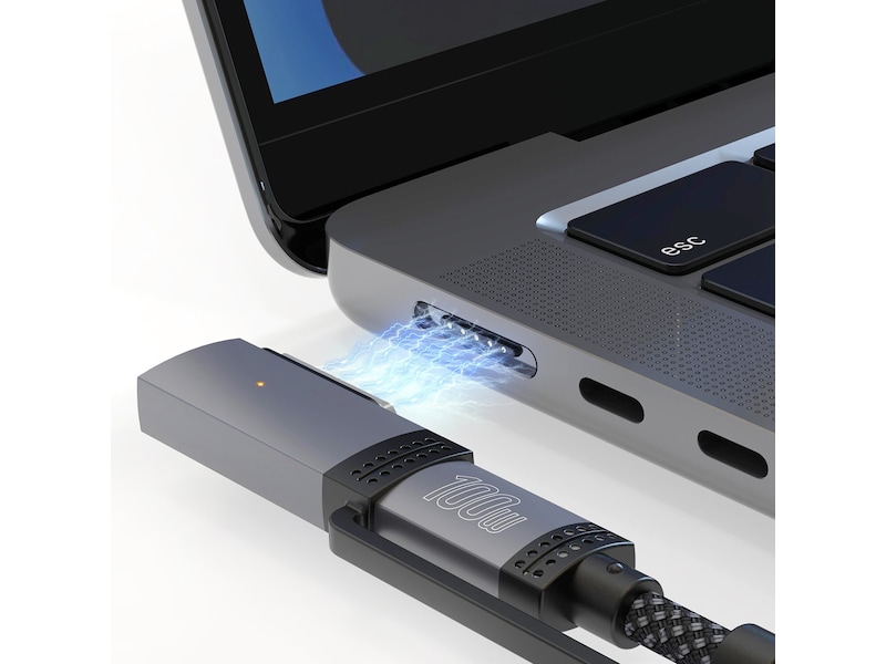 4smarts MagSafe 3 Adapter och USB-C kabel 2m (svart) USB-kablar