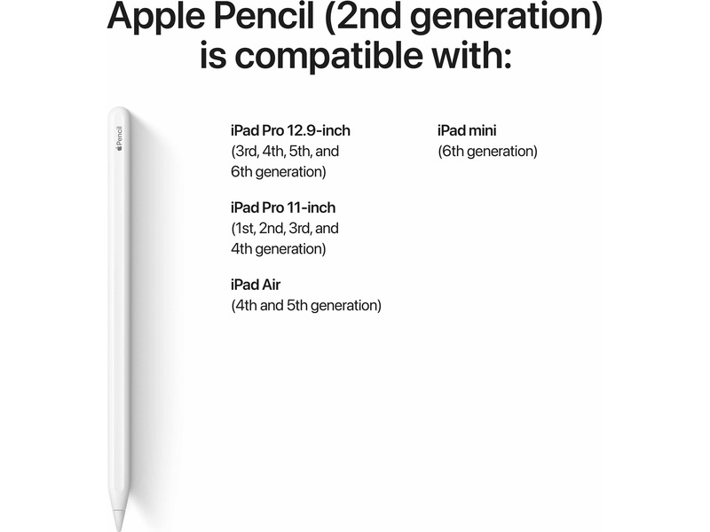 Apple Pencil (2. gen) (vit) Tangentbord och pennor