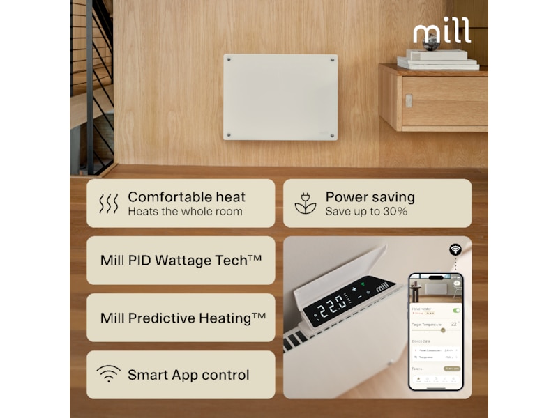 Mill Glass Smart WiFi Gen 4 panelvärmare 400W Panelelement