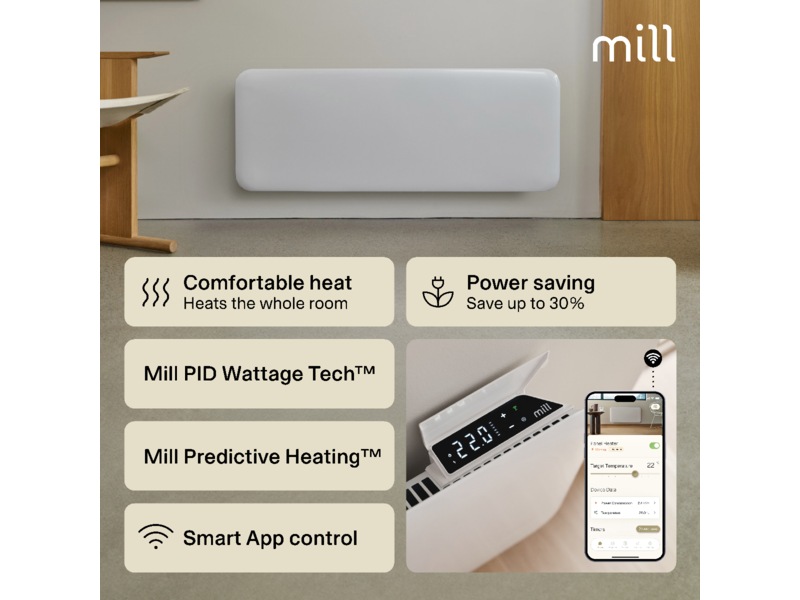 Mill Invisible Smart WiFi Gen 4 panelradiator 1300W (vit) Panelelement
