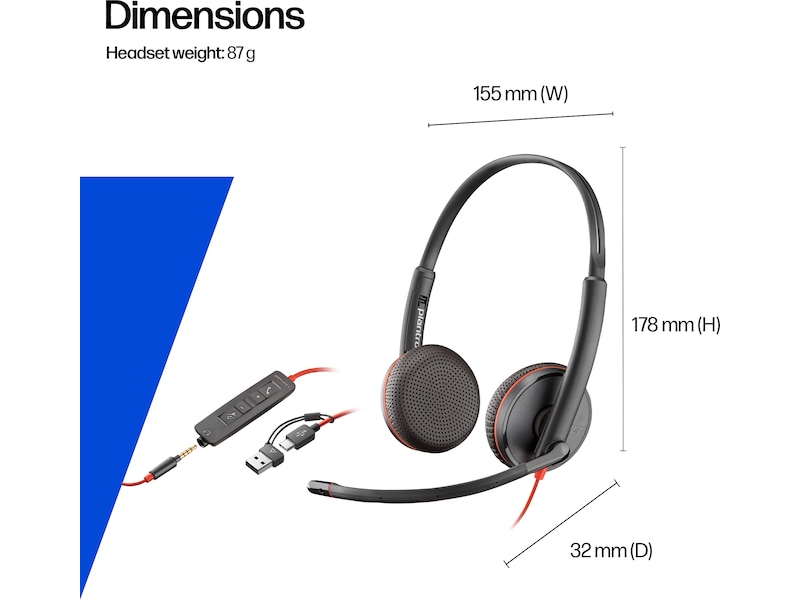 Poly Blackwire 3225 Stereo USB-C Headset Trådbundet headset