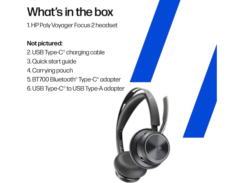 HP Poly Voyager Focus 2 MS USB-C trådlöst headset Trådlöst headset