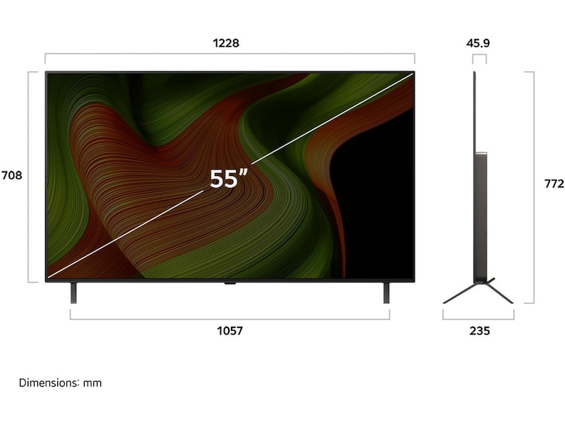 LG 55" B5 AI 4K OLED smart-TV (2025) 50 - 59 tums TV