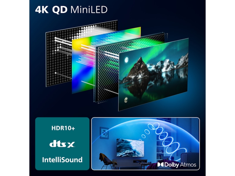 Philips 75" MLED810/12 QD smart MiniLED-tv (2025) 70 - 79 tums TV