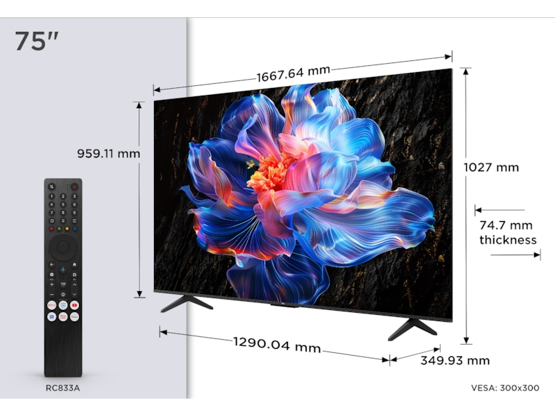 TCL 4K Google TV 75V6C 70 - 79 tums TV