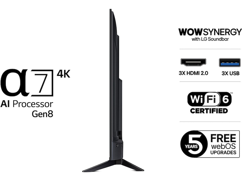 LG 55" UA73 AI 4K UHD smart-TV (2025) 50 - 59 tums TV