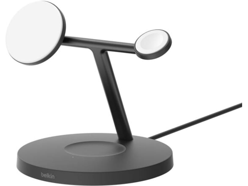 Belkin 3-i-1 Qi2 15W Ladestativ (sort) Trådlös laddare
