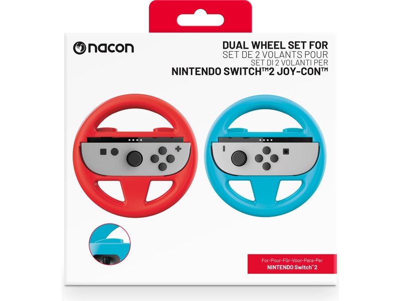 Nacon Dual Wheel for Nintendo Switch 2 (röd/blå) Tillbehör till spelkonsoler
