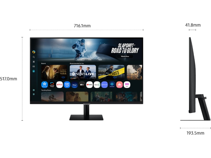 Samsung 32" 4K smart skärm M7 32FM702 (svart) Bildskärmar