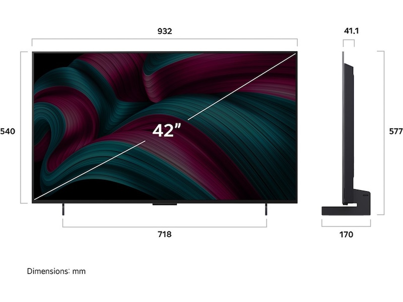 LG 42" C5 AI 4K OLED Smart TV (2025) Bundle 20 - 49 tums TV