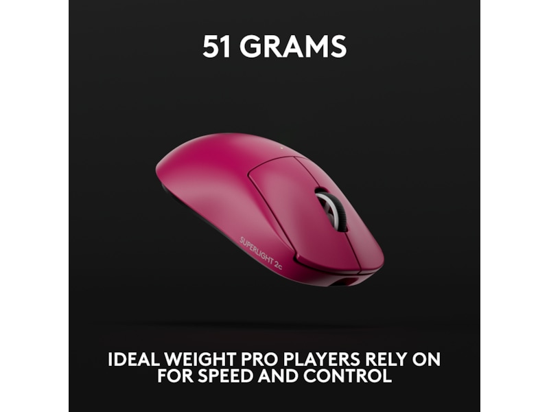 Logitech Pro X Superlight 2c trådlös gamingmus (rosa) Gamingmus