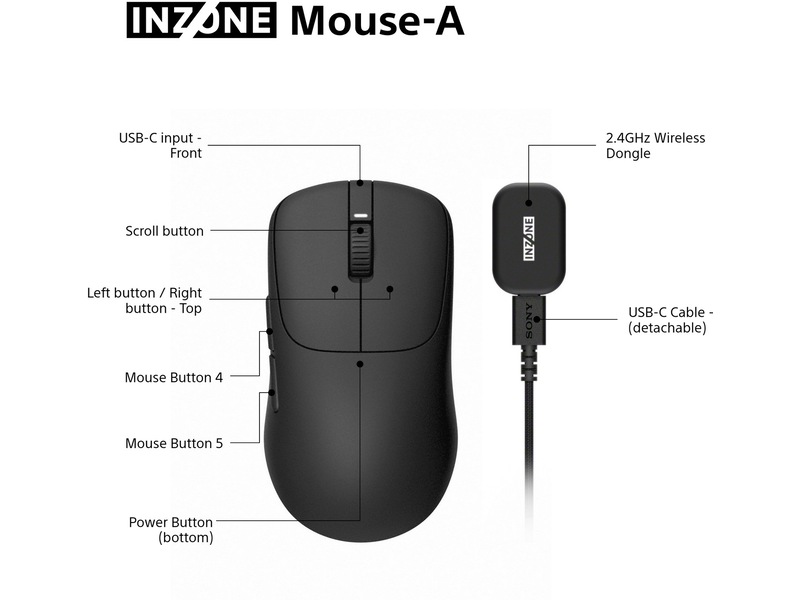 Sony INZONE Mouse-A Trådløs Gamingmus Gamingmus
