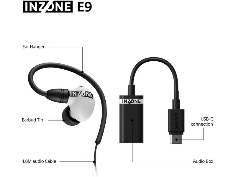 Sony INZONE E9 In-Ear Gaming Ørepropper (hvid) In-ear hörlurar
