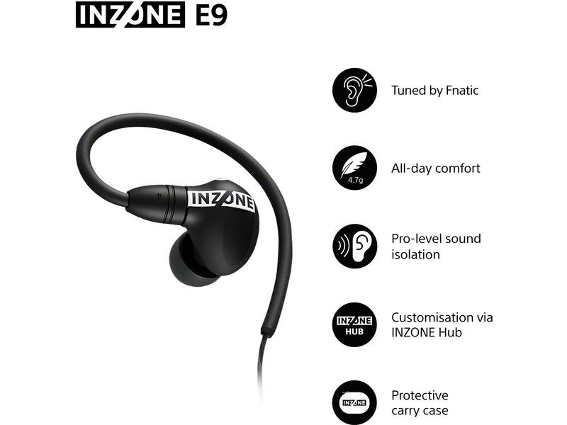 Sony INZONE E9 In-Ear Gaming Ørepropper (sort) In-ear hörlurar