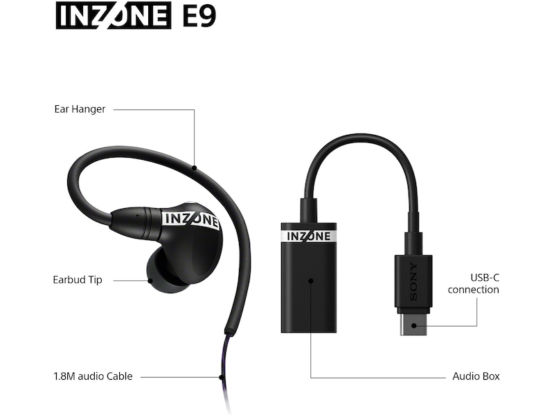 Sony INZONE E9 In-Ear Gaming Ørepropper (sort) In-ear hörlurar