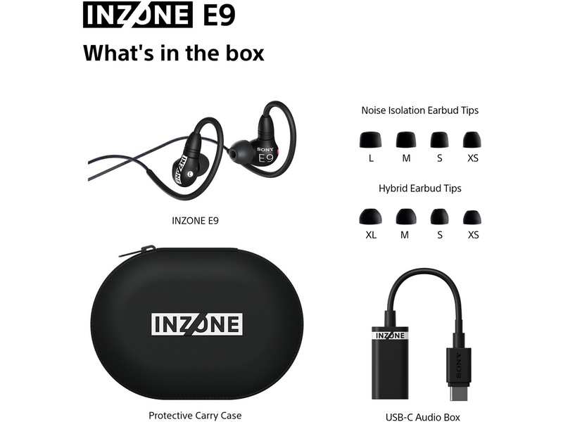Sony INZONE E9 In-Ear Gaming Ørepropper (sort) In-ear hörlurar
