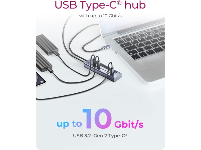 ICY BOX 10 portar USB Type-C® Gen 2 Hub Dockningsstation och USB-hub