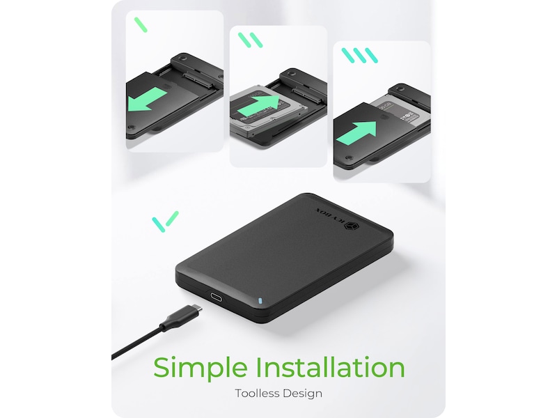 Icy Box 2.5" SATA HDD/SSD Kabinett Externa Chassi