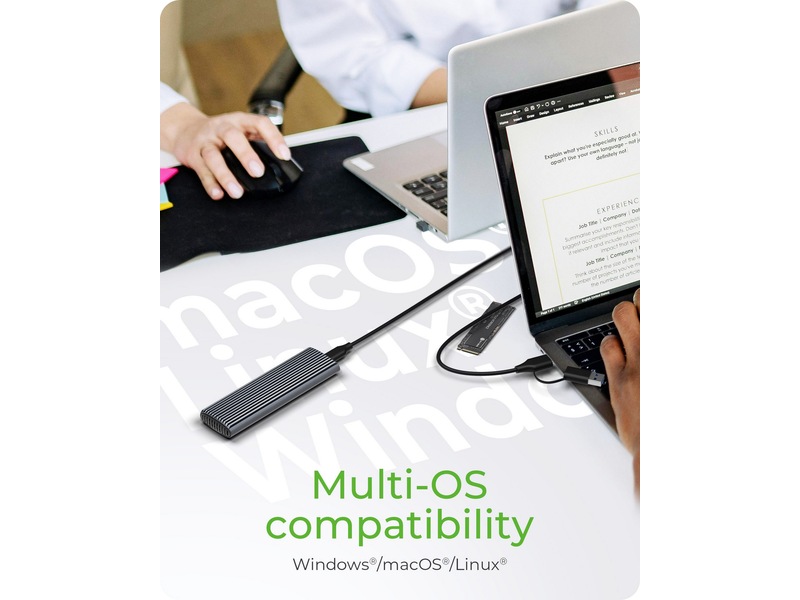 Icy Box M.2 NVMe & SATA M.2 SSD Kapsling Externa Chassi