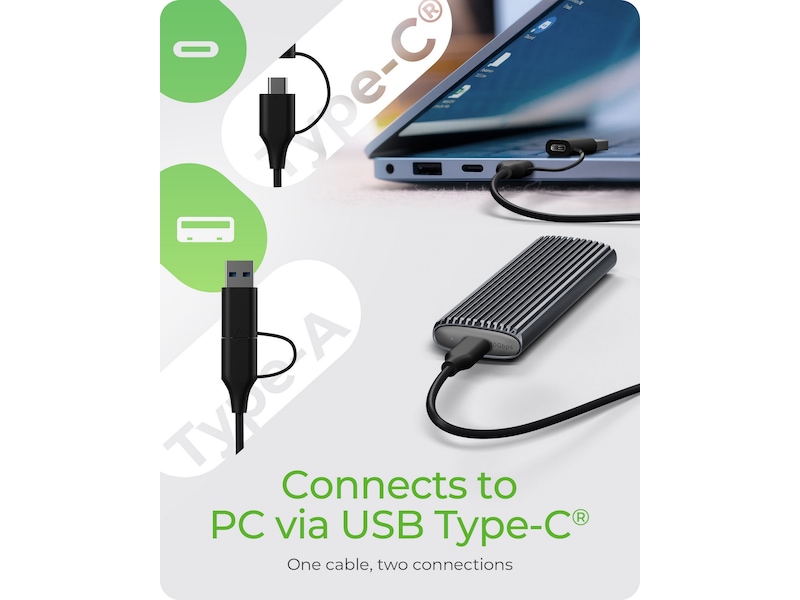 Icy Box M.2 NVMe & SATA M.2 SSD Kapsling Externa Chassi