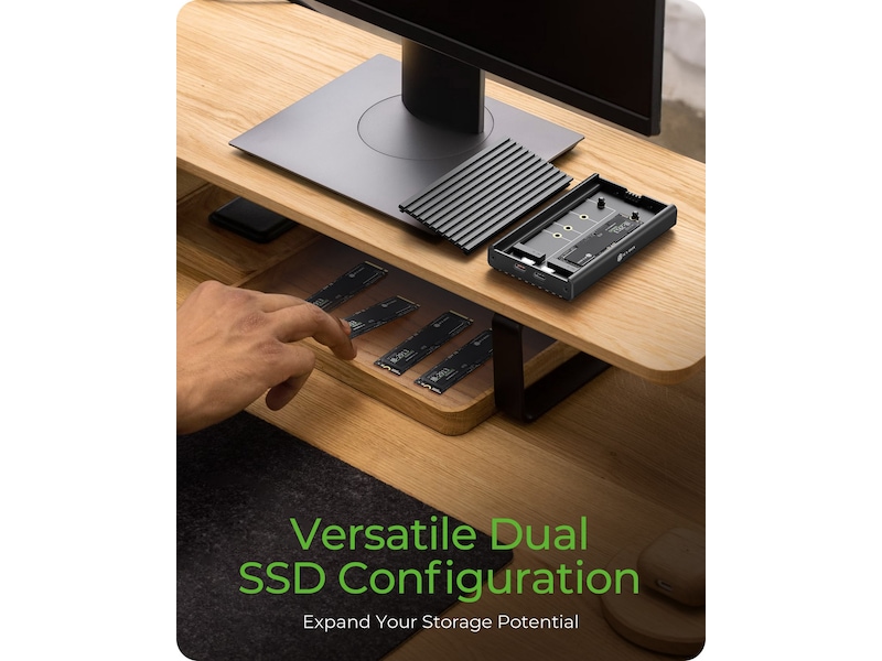 Icy Box 2 bay M.2 PCIe NVMe-kabinett Externa Chassi