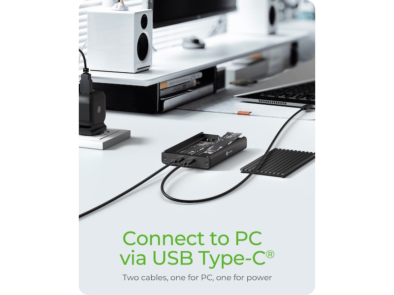 Icy Box 2 bay M.2 PCIe NVMe-kabinett Externa Chassi