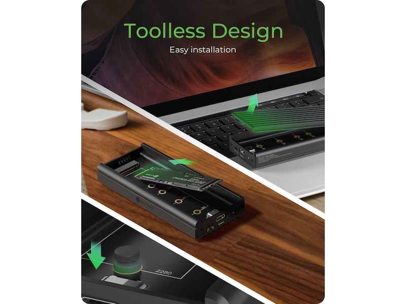 Icy Box M.2 NVMe SSD-kabinett Externa Chassi