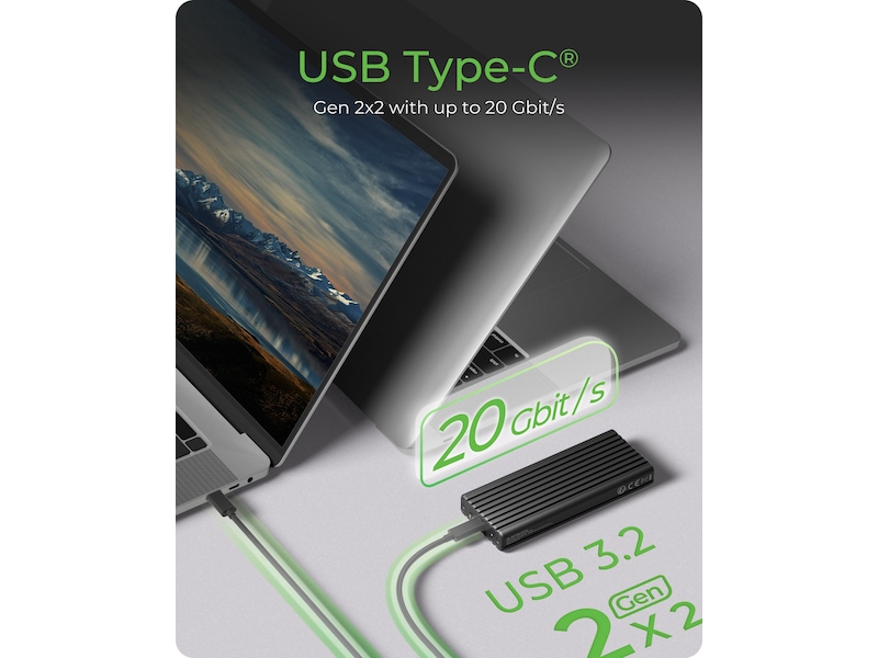 Icy Box M.2 NVMe SSD-kabinett Externa Chassi