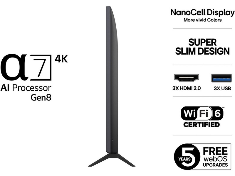 LG 50'' Nano AI 4K 50NANO80A (2025) + Soundbar 50 - 59 tums TV