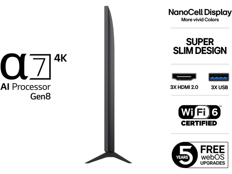 LG 75" NANO80 AI 4K NanoCell Smart TV (2025) + Soundbar 70 - 79 tums TV