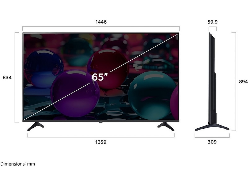 LG 65" UA73 AI 4K UHD Smart TV (2025) + soundbar 60 - 69 tums TV