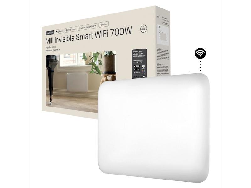 Mill Invisible Smart WiFi Gen 4 panelovn 700W 2-pak (hvid) Panelelement