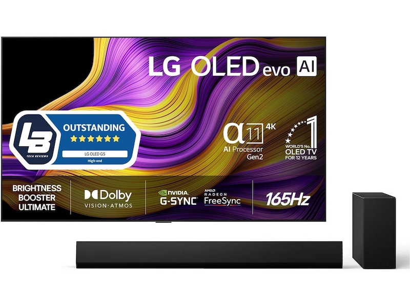 LG 77" G5 AI 4K OLED Smart TV (2025) + Soundbar 70 - 79 tums TV