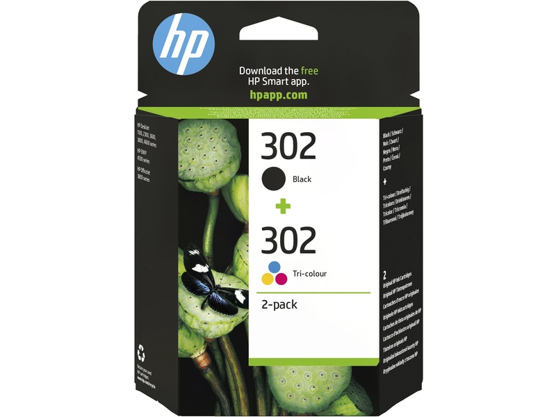 HP Blæk 302 2-pack (sort + trefarvet) Bläckpatron