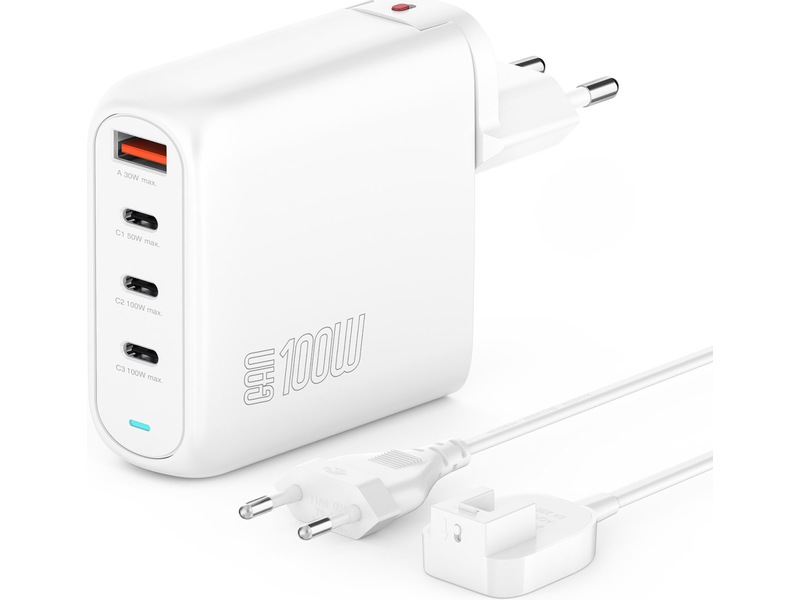 4smarts 100W GaN Flex Pro Travel Edition Oplader (hvid) Batteri och laddare