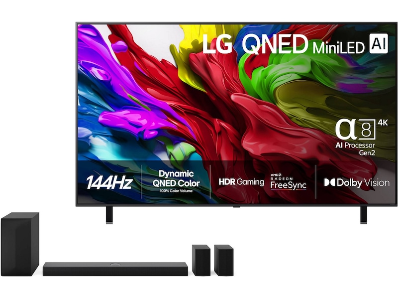 LG 65'' QNED85 evo AI MiniLED 4k Smart TV (2025) + Soundbar 60 - 69 tums TV