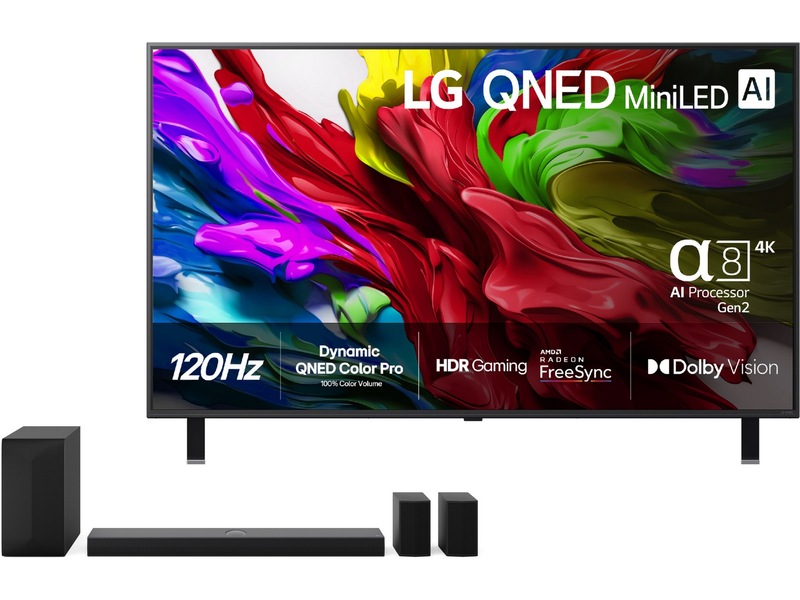 LG 55'' QNED85 evo AI MiniLED 4k Smart TV (2025) + Soundbar 50 - 59 tums TV