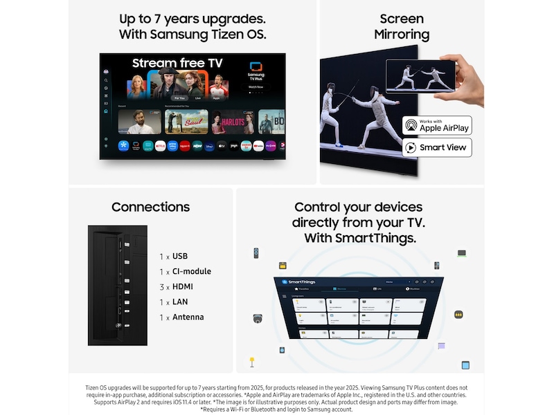 Samsung 43" Q7F2 QLED 4K Smart TV (2025) + Soundbar 20 - 49 tums TV