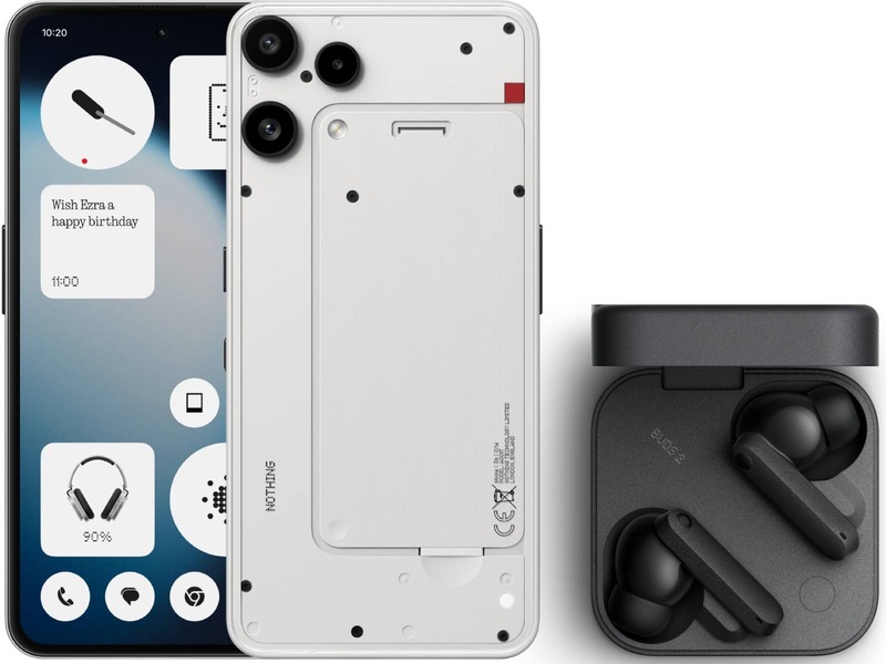 Nothing Phone (3a) Lite 128GB (vit) + Buds Mobiltelefoner