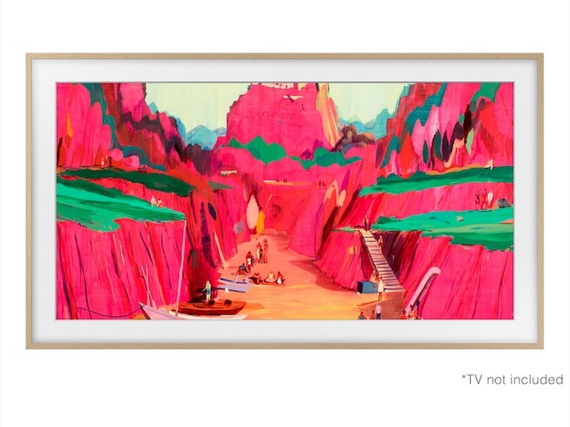 Samsung The Frame Pro 75" LS03FW + ram Beige Wood 60 - 69 tums TV