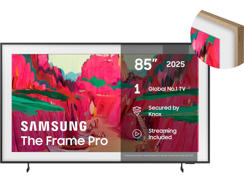 Samsung The Frame Pro 85" LS03FW + ram Beige Wood 60 - 69 tums TV