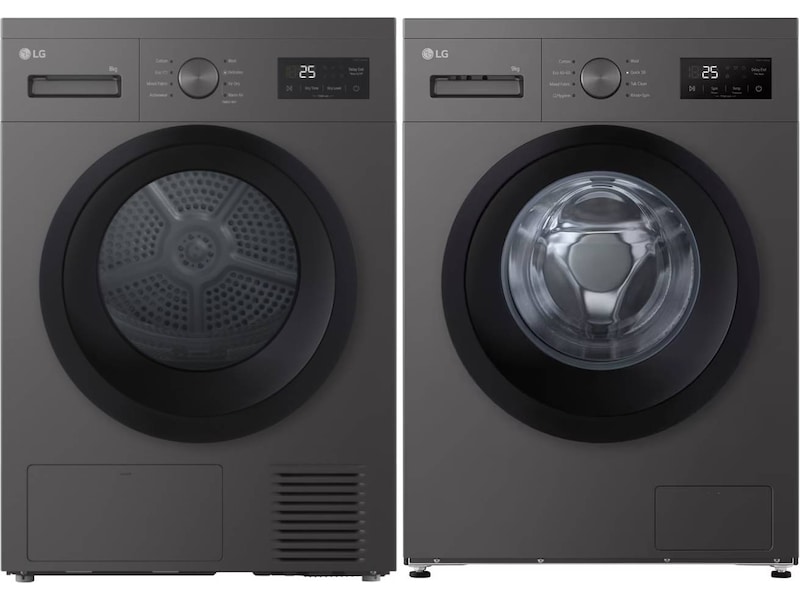 LG F4A1009NDK tvättmaskin (mörk silver) + torktumlare Tvättmaskin