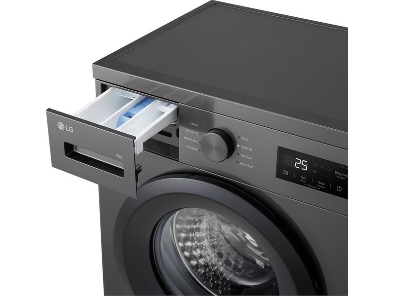 LG F4A1009NDK tvättmaskin (mörk silver) + torktumlare Tvättmaskin